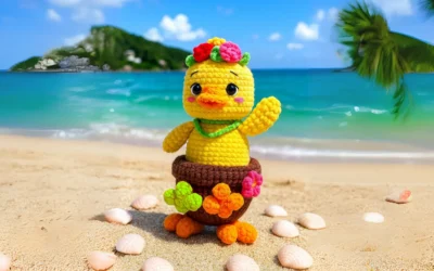 Pato Havaiano Diney Amigurumi