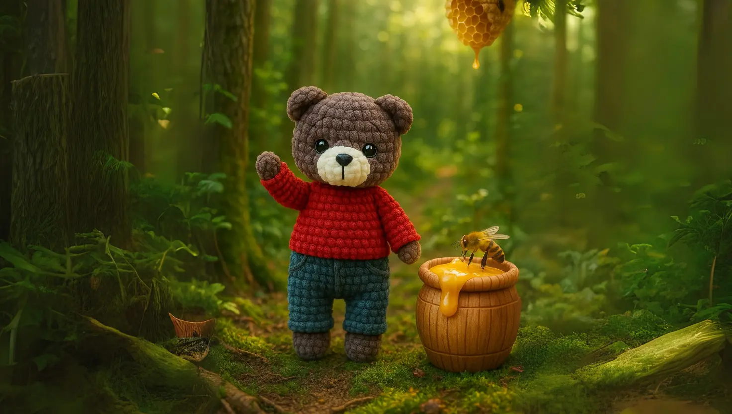 Receita Passo a Passo Ursinho na Floresta Amigurumi (1)