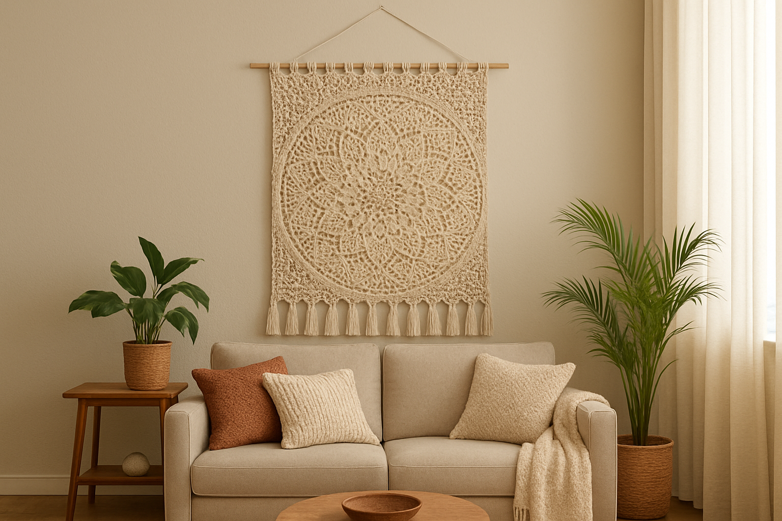 Painel em Crochê: Ideias de Croche Moderno para sua Sala