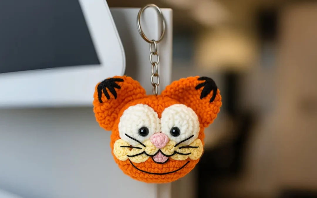 Chaveiro Garfield Amigurumi