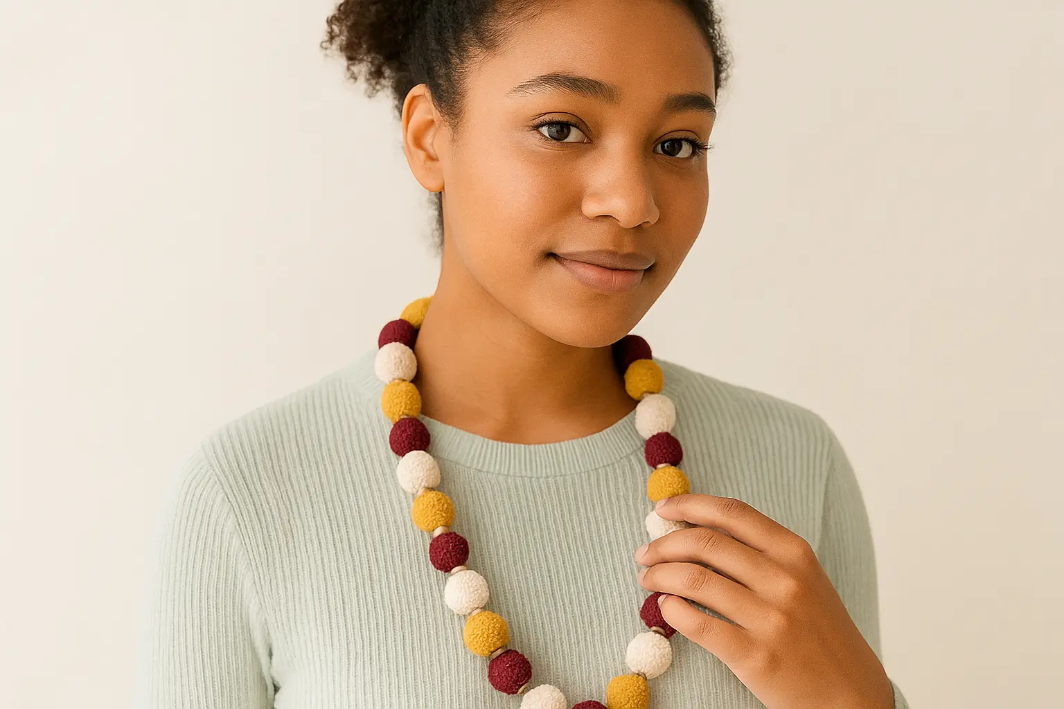 Colar de Esferas Crochê Colorido – Passo a Passo Completo