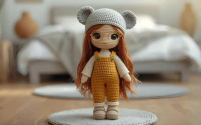Como fazer a linda Boneca Menina com Chapéu de Koala Amigurumi