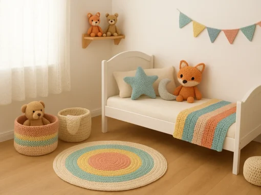 Decoração de quarto infantil com crochê: ideias práticas e criativas Decoração de quarto infantil com crochê: ideias práticas e criativas