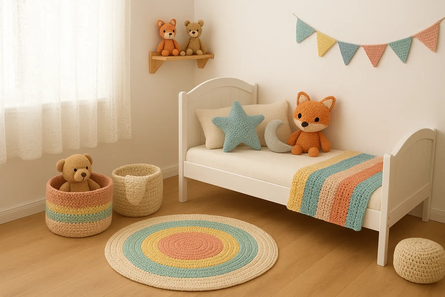Decoração de quarto infantil com crochê ideias práticas e criativas Entenda
