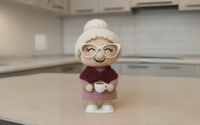 Decore sua mesa com a linda Boneca Dona Aurora Amigurumi