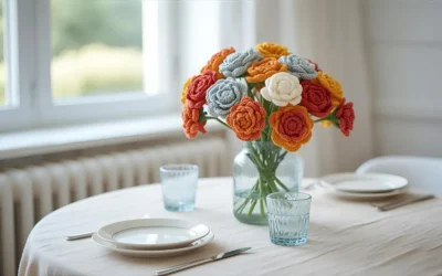 Flores em Crochê para Enfeitar Sua Mesa: Delicadeza, Estilo e Criatividade no Artesanato