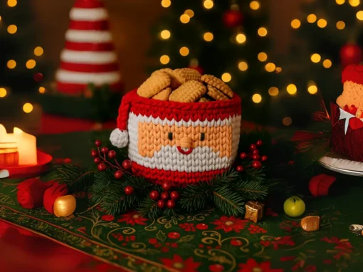 Biscoitinhos Encantados do Papai Noel: O Cesto de Crochê que Transforma a Sua Mesa de Natal Biscoitinhos Encantados do Papai Noel: O Cesto de Crochê que Transforma a Sua Mesa de Natal
