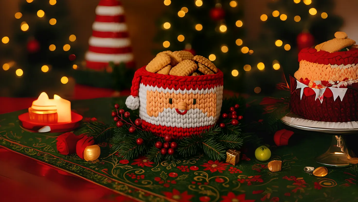 Receita Cesto Natalino de Biscoitos Amigurumi