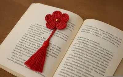 Receita de Marcador de Página em Crochê (Flor com Tassel)