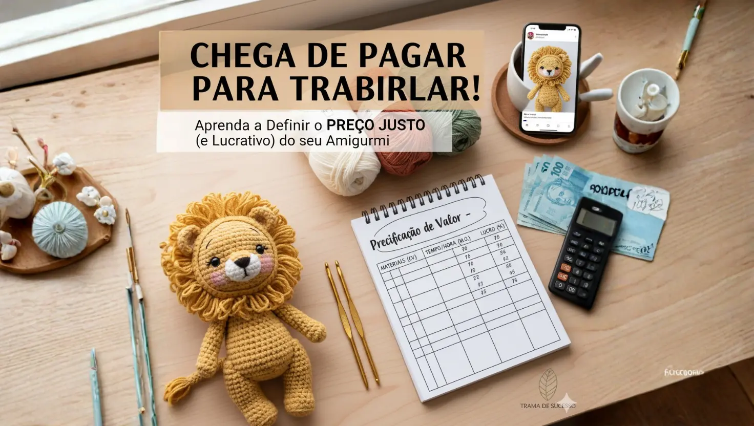 Chega de Pagar para Trabalhar! Aprenda a Definir o Preço Justo (e Lucrativo) do seu Amigurumi