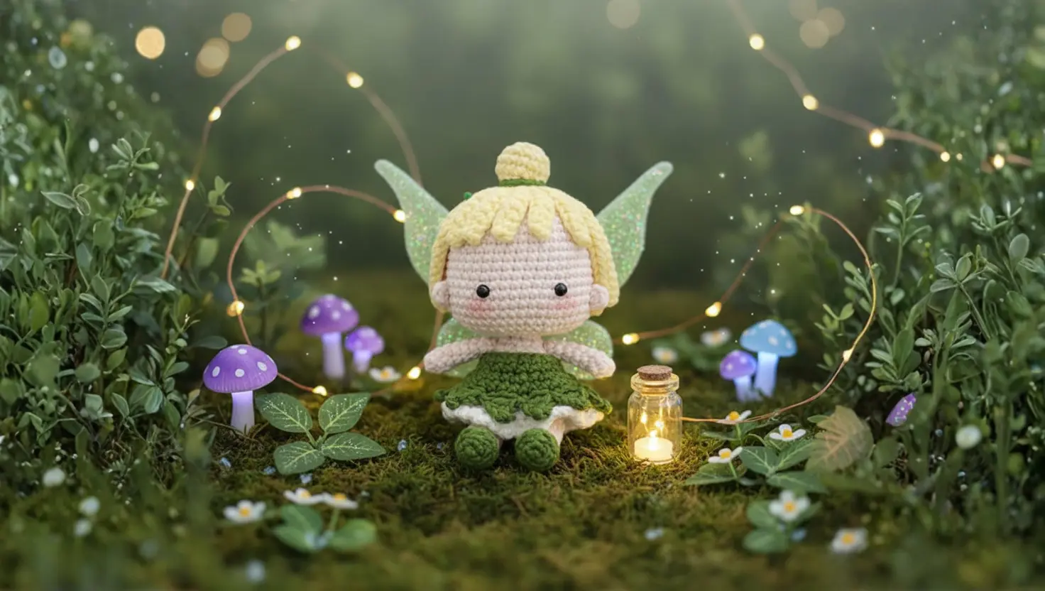 Chuva de Vendas com a Boneca Sininho Amigurumi