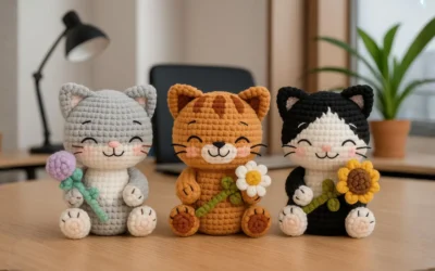 Como Fazer os Lindos Gatinhos com Girassol Amigurumi