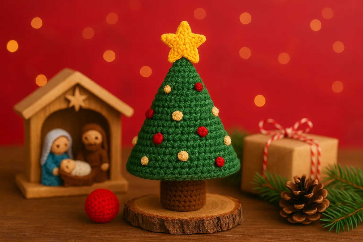 Encante sua Casa com a Mini Árvore de Natal Amigurumi – Um Toque Criativo e Cheio de Amor para Sua Decoração (1)