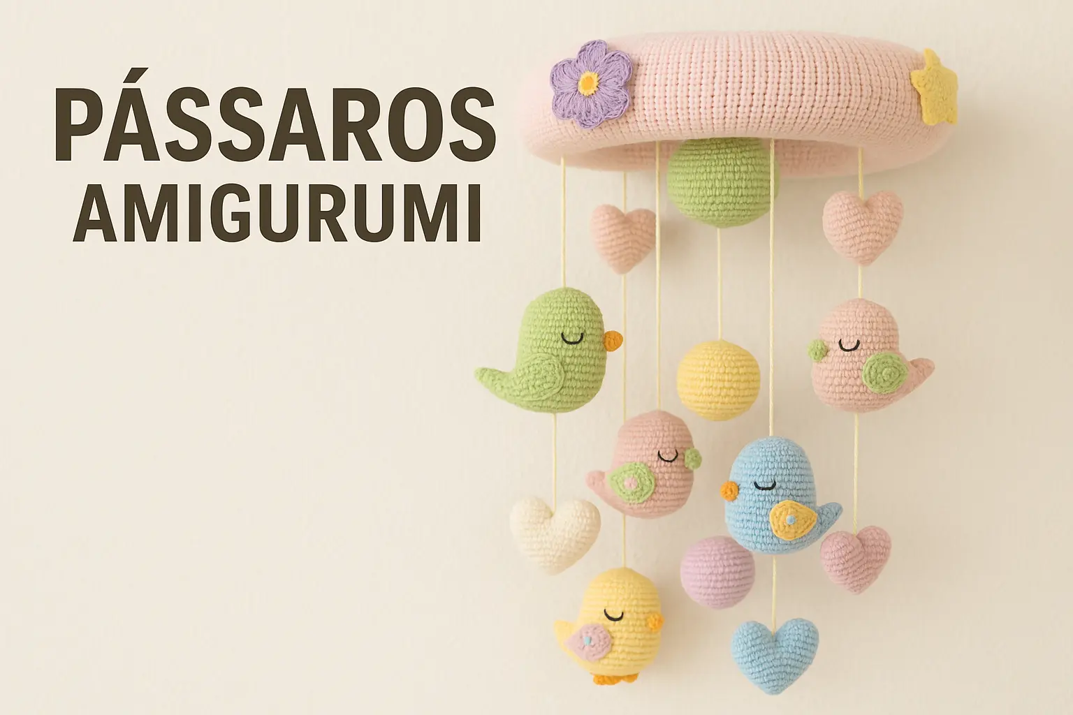 Móbile de Crochê Pastel para Quartinho de Bebê Crie Sonhos e Conquiste Clientes