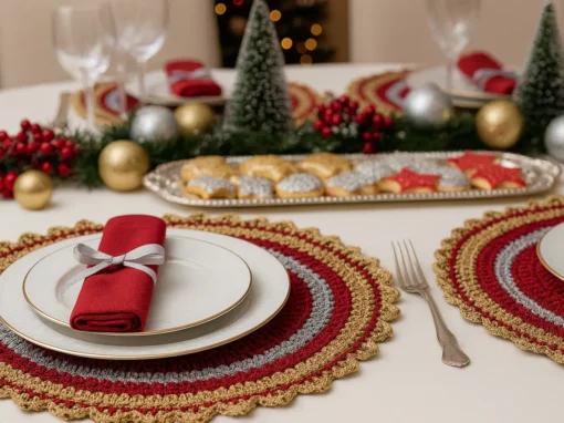 Sousplat Noite Mágica: Transforme Sua Ceia de Natal em Um Espetáculo Inesquecível com Crochê de Luxo! Sousplat Noite Mágica: Transforme Sua Ceia de Natal em Um Espetáculo Inesquecível com Crochê de Luxo!