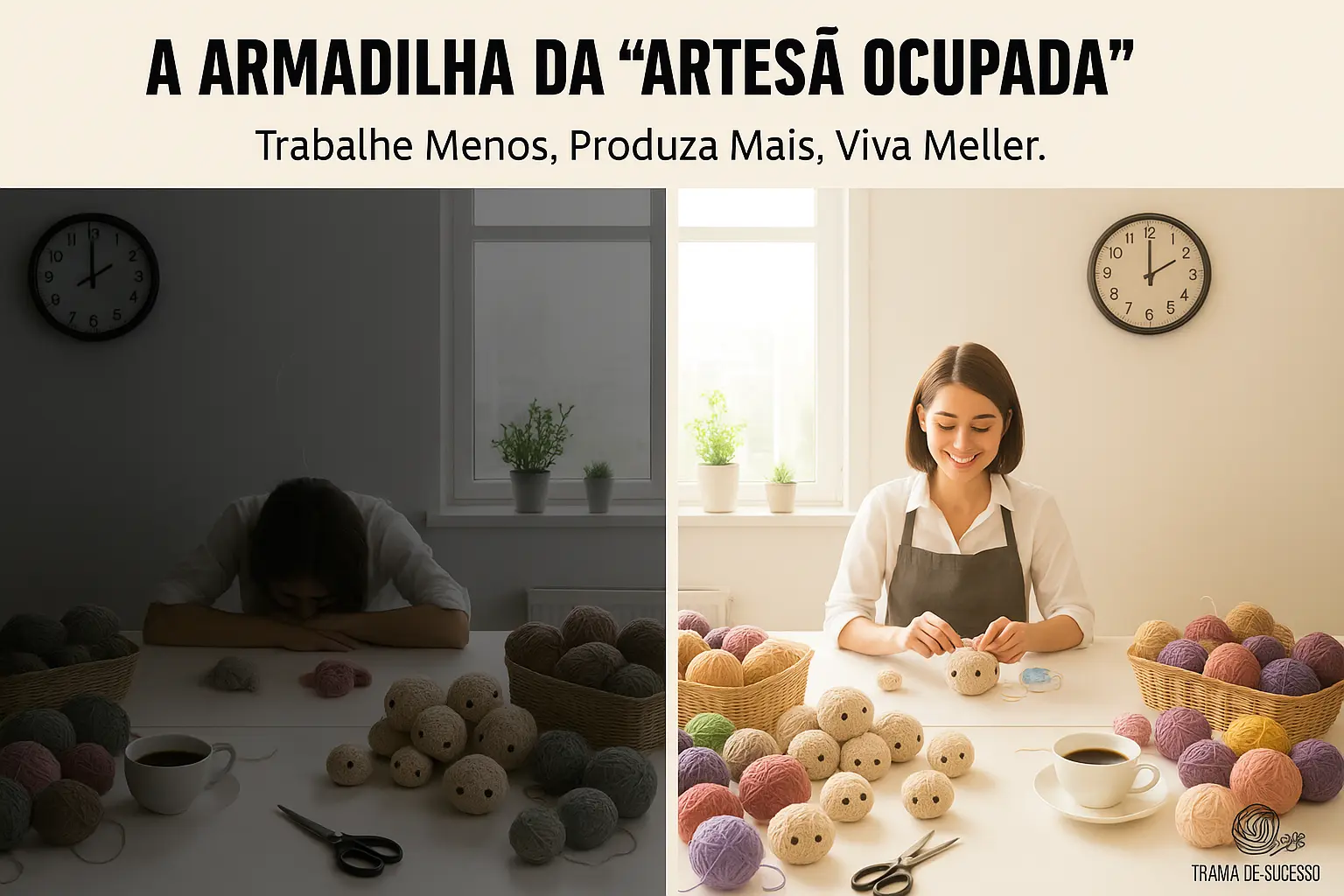 A Armadilha da “Artesã Ocupada”: Como Deixar de Trabalhar 12h por Dia e Começar a Trabalhar de Forma Inteligente