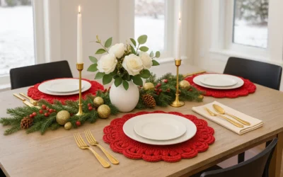 Decore Sua Mesa Natalina com Este Lindo Jogo Americano: Como Transformar Fios em uma Experiência de Luxo