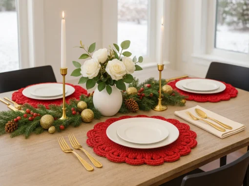 Decore Sua Mesa Natalina com Este Lindo Jogo Americano: Como Transformar Fios em uma Experiência de Luxo Decore Sua Mesa Natalina com Este Lindo Jogo Americano: Como Transformar Fios em uma Experiência de Luxo