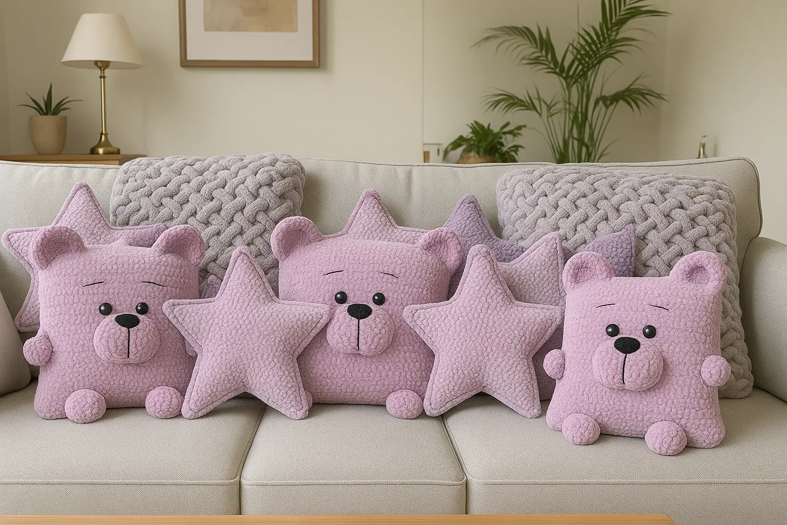 Decore sua Sala com as Lindas Almofadas Ursinho Amigurumi (A Estratégia do Luxo Afetivo)