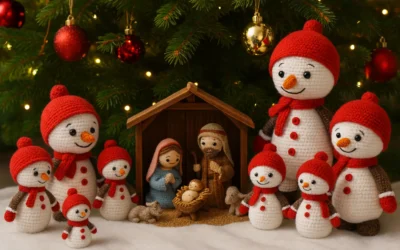 Decore uma Árvore de Natal com Lindos Bonecos de Neve Amigurumi: