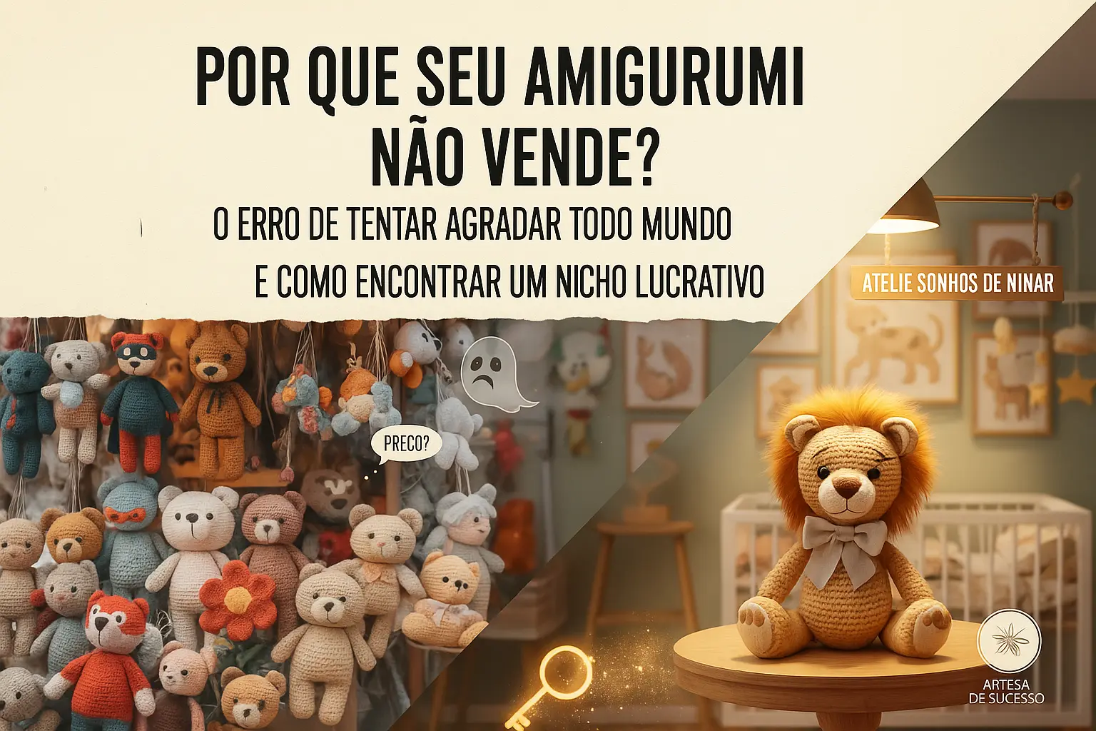 Por que seu Amigurumi não Vende? O Erro de Tentar Agradar Todo Mundo (e Como Encontrar um Nicho Lucrativo)