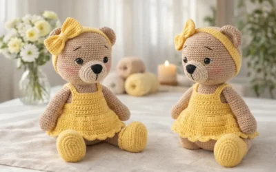 Clássicos que Vendem: A Arte de Criar uma Ursinha Amigurumi com Vestido e Sapatinhos Removíveis