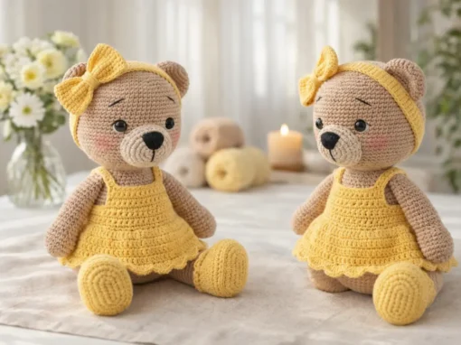 Clássicos que Vendem: A Arte de Criar uma Ursinha Amigurumi com Vestido e Sapatinhos Removíveis Clássicos que Vendem: A Arte de Criar uma Ursinha Amigurumi com Vestido e Sapatinhos Removíveis