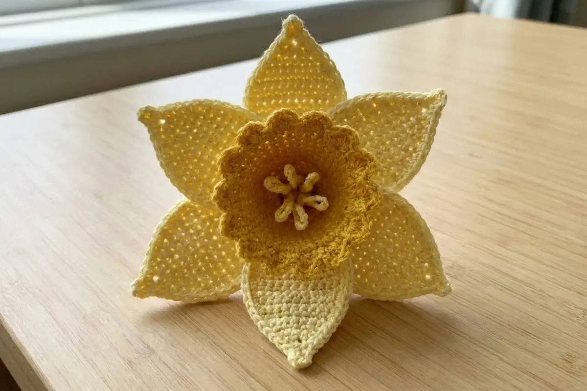 Como Fazer a Linda Flor Narciso (Daffodil) de Crochê: Passo a Passo Completo