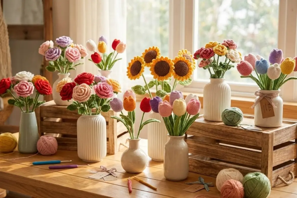 Ganhe Dinheiro com a Beleza Eterna: O Guia para Vender Flores e Arranjos de Crochê