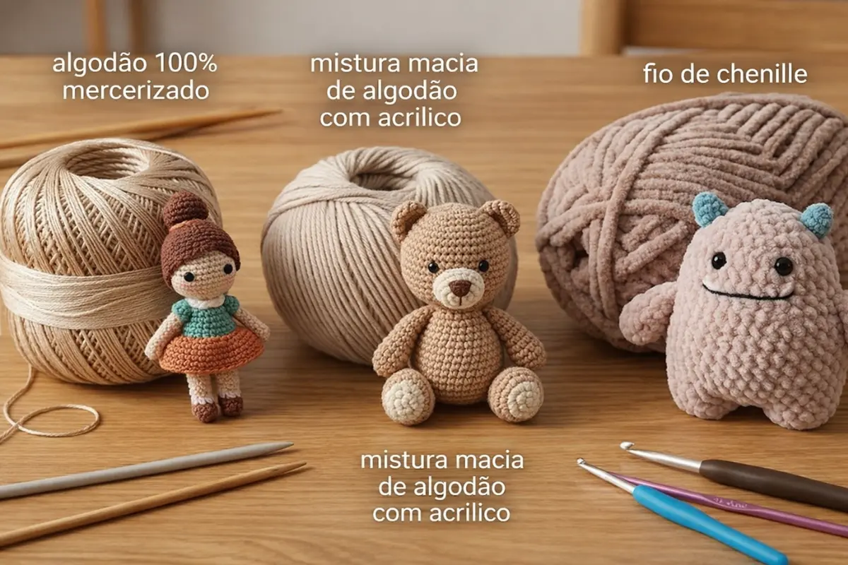 Guia de Materiais: “Algodão, Acrílico ou Misto? O Guia Definitivo de Fios para Amigurumi em 2026”