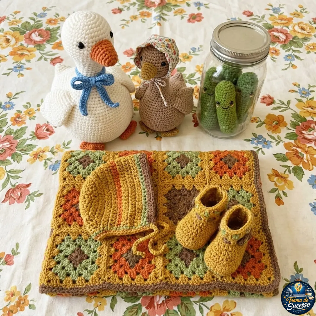 Nostalgia 2026: O retorno dos patos, a moda do picles e o estilo vintage infantil no crochê.