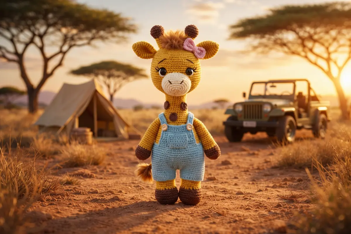A Elegância do Safari: Como Criar e Faturar com a Girafa de Macacão em Amigurumi