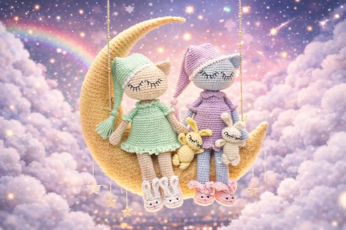 A Fofura em Dose Dupla Dominando a Arte dos Amigurumis Companheiros com a Gata Sonya e o Mini Coelhinho