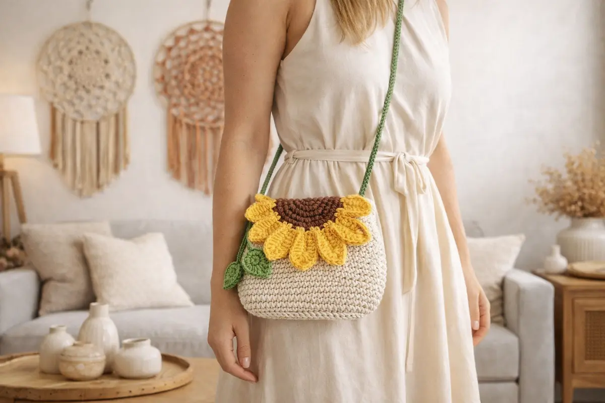 Bolsa de Crochê Girassol: Passo a Passo Grátis e Guia de Negócios para Artesãs