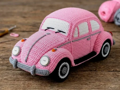 Receita Grátis: Aprenda Como Fazer o Fusca Amigurumi Rosa Receita Grátis: Aprenda Como Fazer o Fusca Amigurumi Rosa