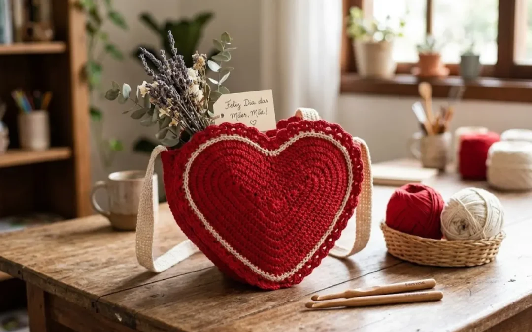 Bolsa Coração em Crochê: Receita Grátis e o Presente Perfeito para o Dia das Mães