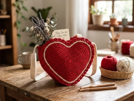 Bolsa Coração em Crochê: Receita Grátis e o Presente Perfeito para o Dia das Mães Bolsa Coração em Crochê: Receita Grátis e o Presente Perfeito para o Dia das Mães
