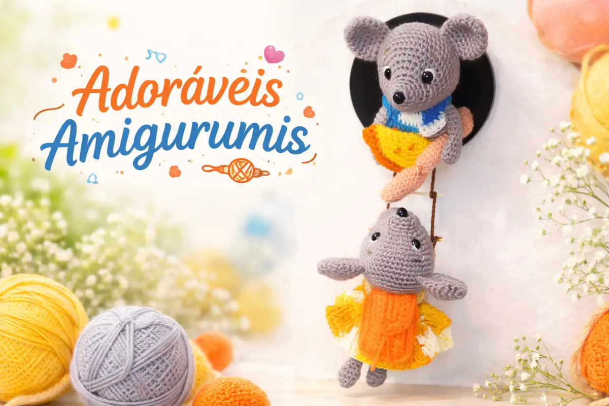 Receita Gratuita de Amigurumi: Ratinhos Ladrões de Geladeira + Dicas de Ouro Para Evitar Erros e Precificar Suas Peças!