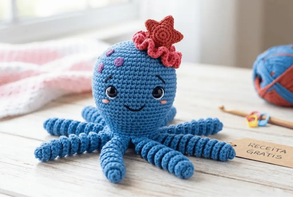 Como Fazer o Polvo Amigurumi Pablo Receita Grátis e Passo a Passo Completo para Vender Muito!