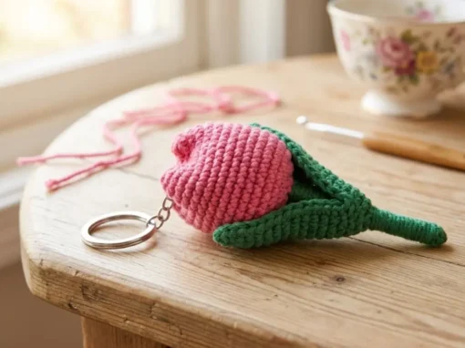 Presenteie Sua Mãe com Essa Linda Tulipa Chaveiro em Crochê e Amigurumi [Receita Grátis e Passo a Passo!]