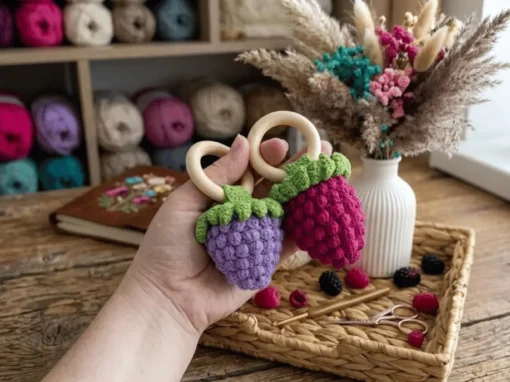 Receita Grátis: Chocalho Framboesa de Amigurumi Receita Grátis: Chocalho Framboesa de Amigurumi