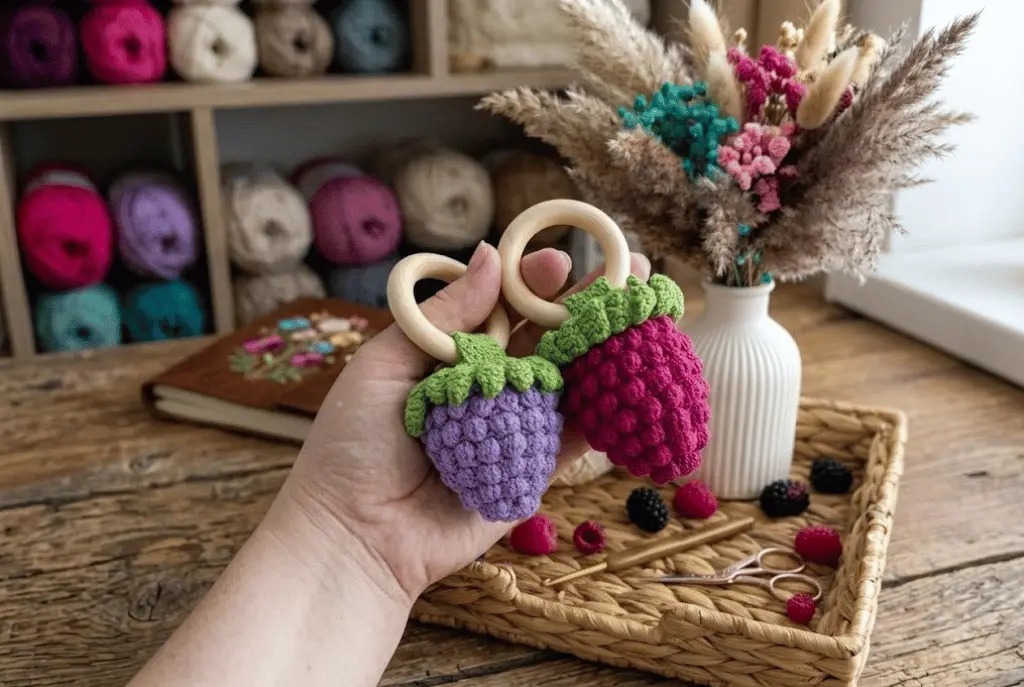 Receita Grátis: Chocalho Framboesa de Amigurumi