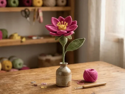 Receita Grátis de Amigurumi: Flor Decorativa Receita Grátis de Amigurumi: Flor Decorativa