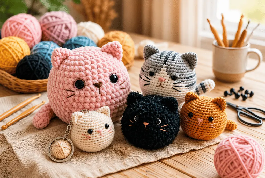Receita Grátis de Amigurumi: Gatinhos Redondinhos para Alavancar Suas Vendas