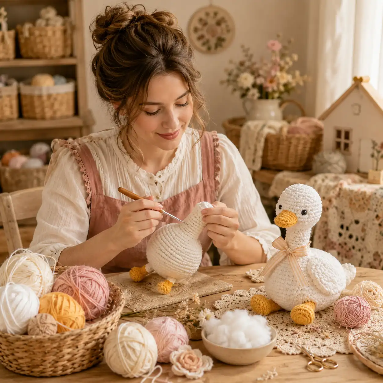 Receita gratuita de um ganso amigurumi